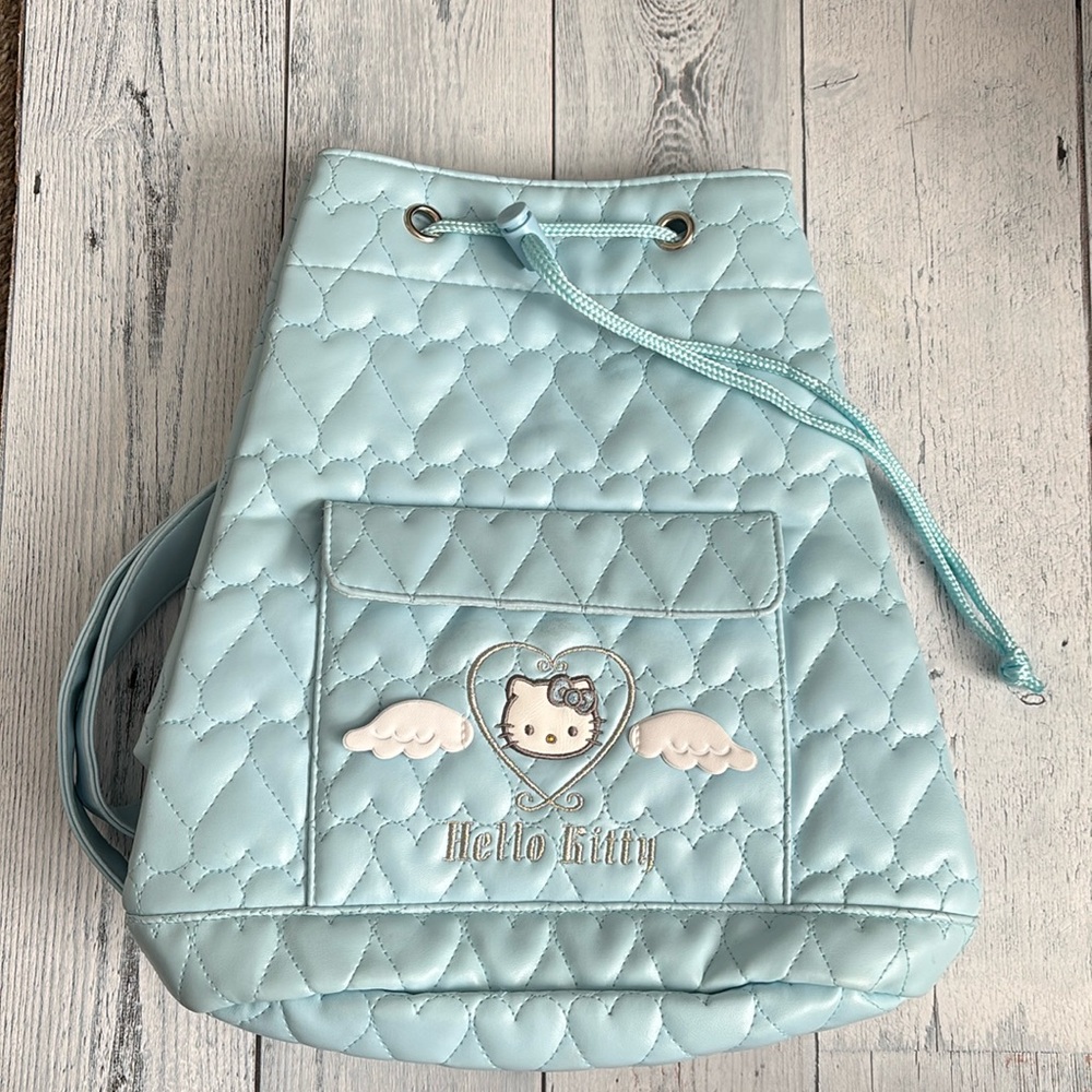 Hello Kitty one strap baby blue quilted bag